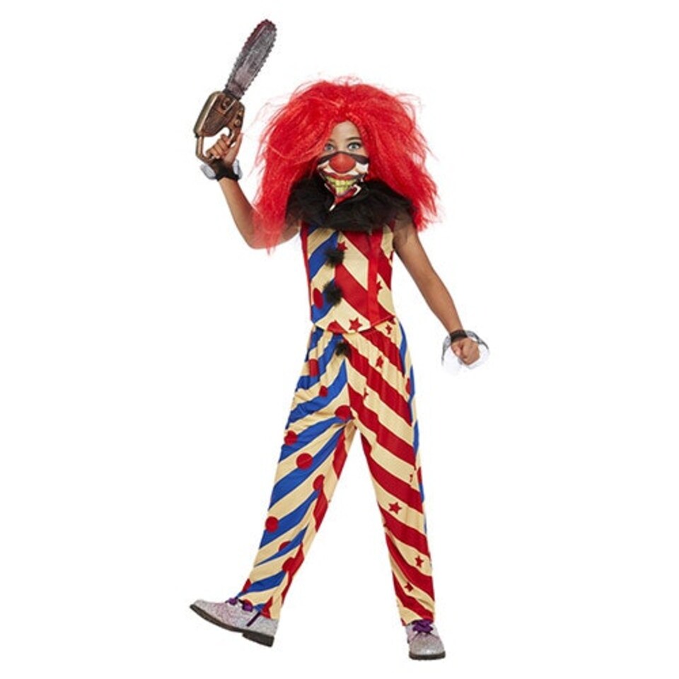 image 1 of Creepy Clown Fancy Dress Costume Kids Unisex Small - Age 4-6