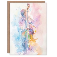 Double Bassist Jazz Musician Light Him Her Birthday Card
