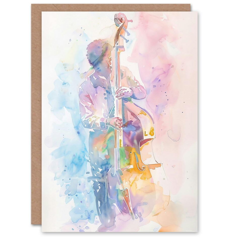 image 1 of Double Bassist Jazz Musician Light Him Her Birthday Card