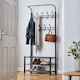 image 3 of House of Home Metal Hat Coat Stand Clothes Plus Shoes Rack Umbrella Steel Stand Hanger Hooks Black | Black