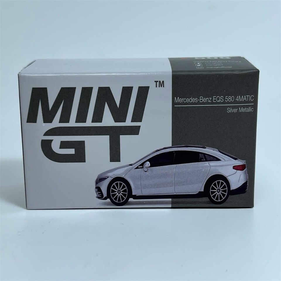 image 1 of Mercedes Benz EQS 580 4MATIC Silver Metallic RHD 1:64 Scale Mini GT MGT00508R