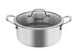 image 1 of Hextec Non Stick Stainless Steel Aluminium Induction Cookware Tempered Glass Lid | Silver | Silver | 24cm Casserole Pot