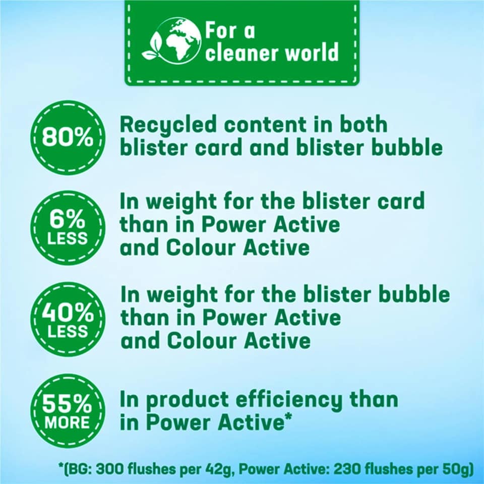 image 1 of Bloo Toilet Rim Block Brilliant Gel All in 1 Cleaner Arctic Ocean Scent 42g 14pk