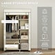 image 8 of HOMCOM Fabric Wardrobe w/ Shelves Hanging Rail Foldable Closets Cream Cream