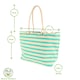 image 3 of Nicola Spring Large Striped Canvas Tote Beach Bag - 55cm x 36cm - Seafoam | Green | Seafoam