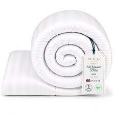 MHG Living All Season Duvet 10.5 Tog – Year-Round Hollowfibre Quilt for All Weather|White|King