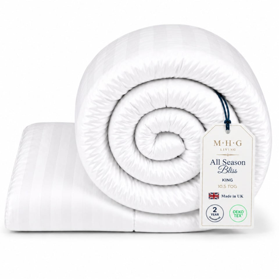 image 1 of MHG Living All Season Duvet 10.5 Tog – Year-Round Hollowfibre Quilt for All Weather|White|King