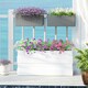 image 2 of Outsunny Set of 2 Hanging Flower Boxes, 50 cm Long, Rattan Look, Grey Grey | Grey