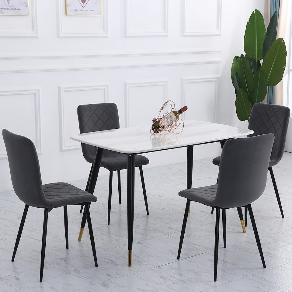 image 1 of Living and Home Set of 4 Modern Urban Style Armless Dining Chairs