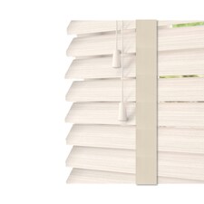 260cm White Oak Faux Wood Venetian Blinds with Tapes (120cm Drop) | White | White