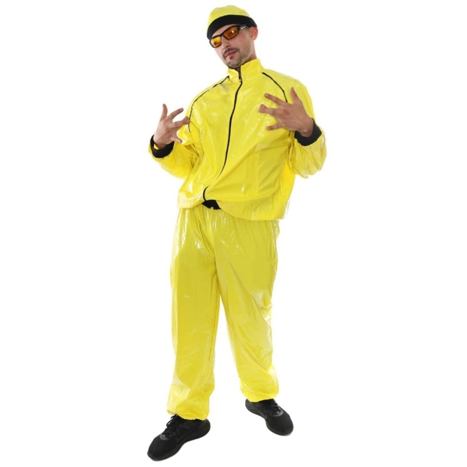 image 1 of Men's Yellow Rapper Costume – 90s Hip Hop Fancy Dress Outfit Yellow | L