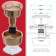 image 2 of SPARES2GO Universal Toilet Cistern Dual Flush Push Button Kit for 20mm 40mm 50mm 60mm Lid Hole (Brushed Copper)