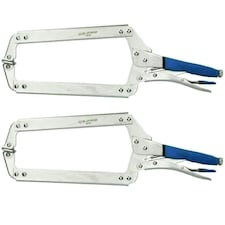 18" Welding Locking C Clamps Adjustable Fastener with Quick Release Grip 2 Pack