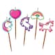 image 1 of Novelty Birthday Cake Candle Set - Unicorn Land