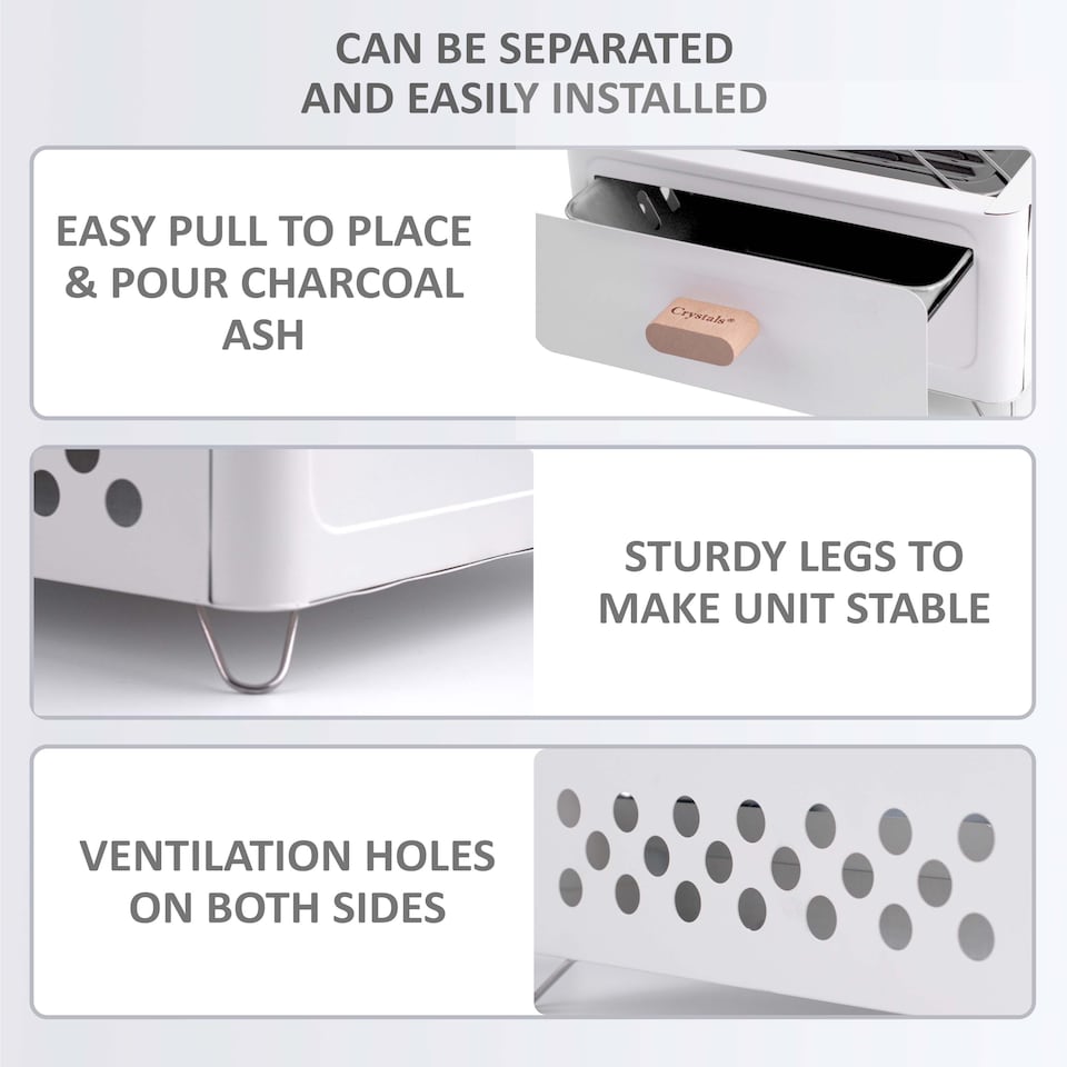 image 1 of Portable Folding Charcoal BBQ Grill Tabletop Outdoor Barbecue for Travel & Picnic, Black