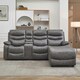 image 8 of Avon Chaise Lounge Manual Recliner Sofa w Drinks Console Grey | Charcoal