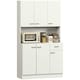image 1 of HOMCOM Freestanding Kitchen Cupboard, Storage Cabinet with Doors Cream White 