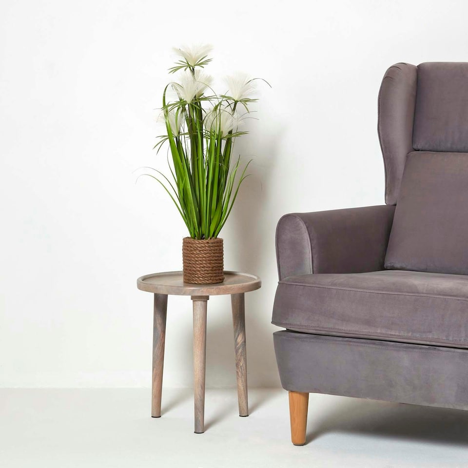 image 1 of Homescapes Artificial Open Flower Grass Plant In Rope Pot, 74 cm Tall