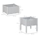image 5 of Outsunny 2-pieces Elevated Flower Bed Vegetable Herb Planter Plastic, Grey