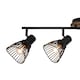 image 5 of COSYLYTE Hadley 4 Light Matt Black Wire Shade Spotlight with Wooden Backplate | Black | Walnut wood | 1