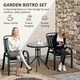image 8 of Outsunny Stackable Patio Bistro Set, 3 Pieces Garden Furniture Set, Grey Grey | Charcoal grey