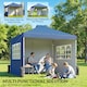image 3 of Outsunny Pop Up Canopy Waterproof Height Adjustable 3 x 3 (m) | Blue | Medium Grey | 297 x 297 x 285 cm