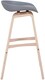 image 4 of Equator Single Kitchen Bar Stool, Fixed Wooden Legs And Footrest, Premium Breakfast Bar & Home Barstool, Grey