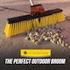 image 8 of Heavy Duty Garden Brush Outdoor Sweeping Broom 16" Wide with Metal Handle