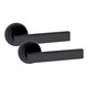 image 2 of Golden Grace Delta Handles Set on Round Rose in Matt Black Finish with 64mm 3 Lever Mortise Lock and Key Hole Black
