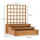 image 7 of Outsunny 3 Tier Wooden Garden Planters with Trellis for Vine Climbing Plants Brown