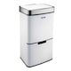 image 1 of Cooks Professional Recycling Sensor Bin 75L with Dual Compartments & Food Caddy | White | White & Silver