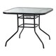 image 1 of Harbour Housewares Glass Top Garden Table - Glass Top Outdoor Patio Coffee Bistro Furniture - 90 x 90cm - Black