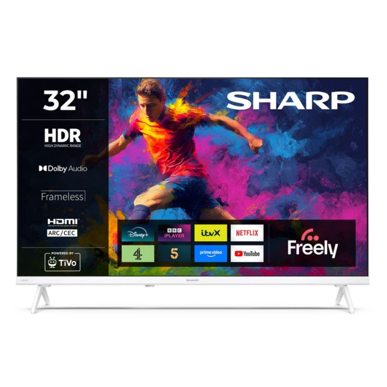 SHARP 32HE2245KW 32 Inch HD TiVo Smart TV Frameless - White