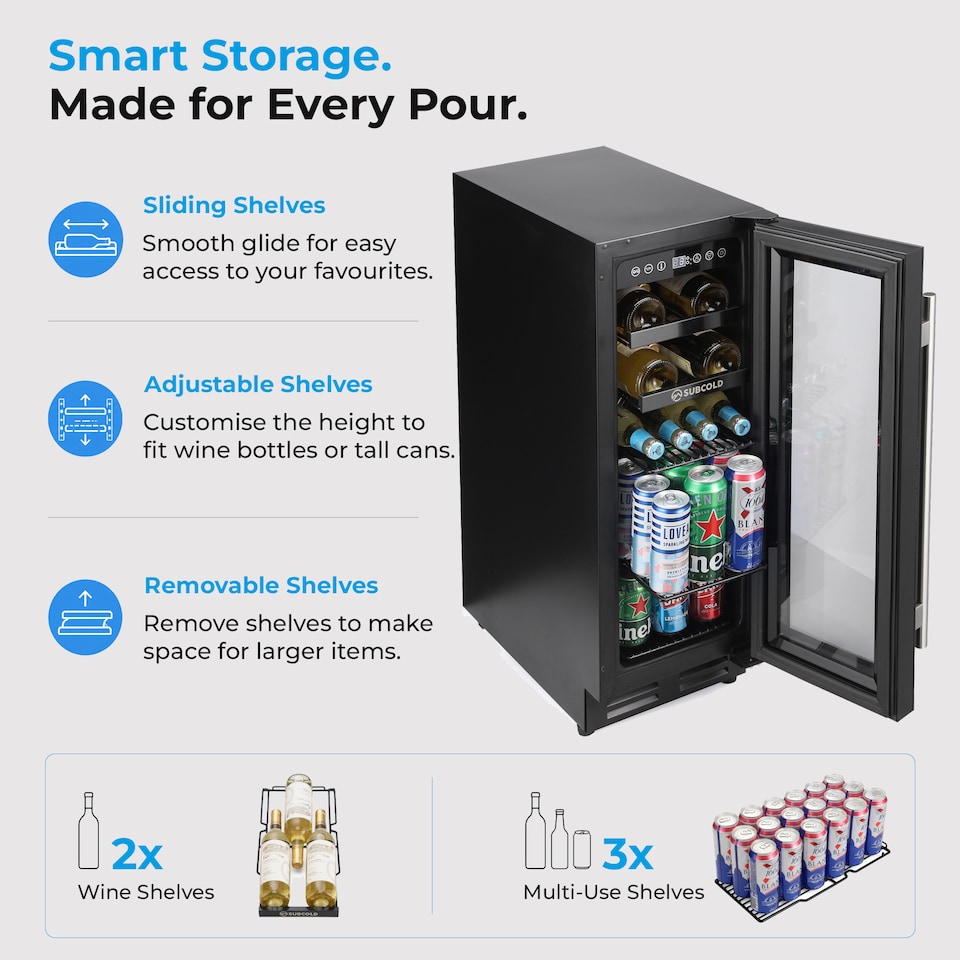 image 1 of Subcold Integra30 Integrated Wine and Drinks Cooler 58 Litre Net Capacity