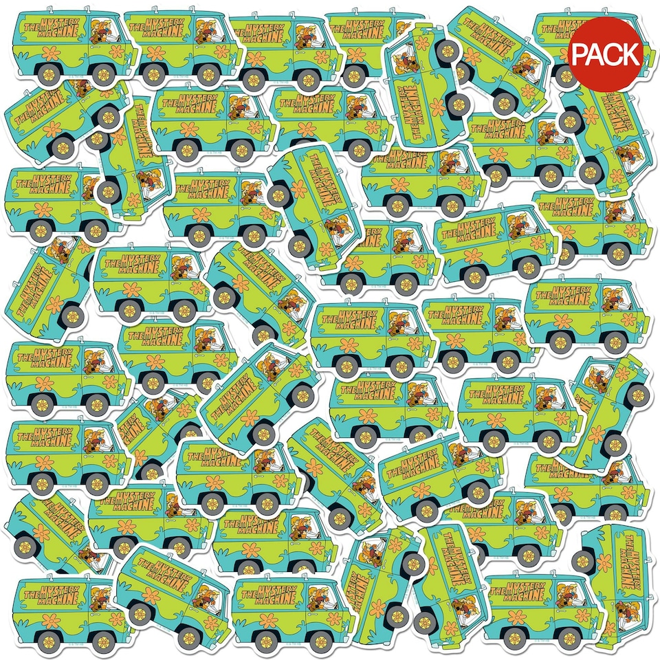 image 1 of Scooby Doo Deluxe The Mystery Machine Stickers (Pack of 100) - Multicoloured - One Size