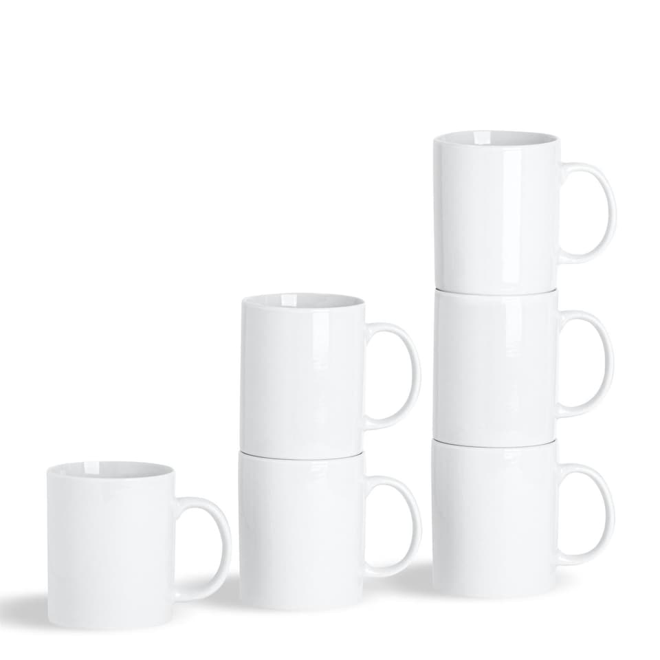 image 1 of Argon Tableware Classic White Mugs - 285ml - Pack of 6 White