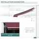 image 8 of Outsunny Garden Sun Shade Canopy Retractable Awning, 3 x 2.5m, Wine Red 