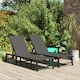 image 8 of Outsunny Folding Sun Lounger Set of 2, 5-Position Reclining Sun Bed Black | Black