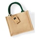 image 1 of Westford Mill Jute Mini Gift Bag - Natural/Forest - One Size Brown