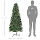 image 3 of HOMCOM 6FT Prelit Pencil Christmas Tree w/ LED Light, Berry, Xmas Decoration