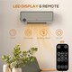 image 4 of HOMCOM Wall Downflow Heater 2 Heat and Fan 1000W2000W, Electric Space Heater with Timer Remote Oscillating, for Bedroom Home Office, Grey