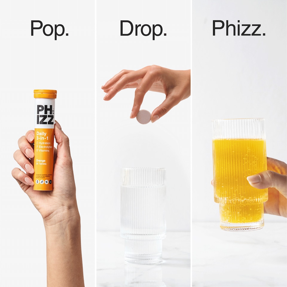 image 1 of Phizz 3-in-1 Variety Pack 1 Hydration, Electrolytes and Vitamins Effervescent (60 Tablets)