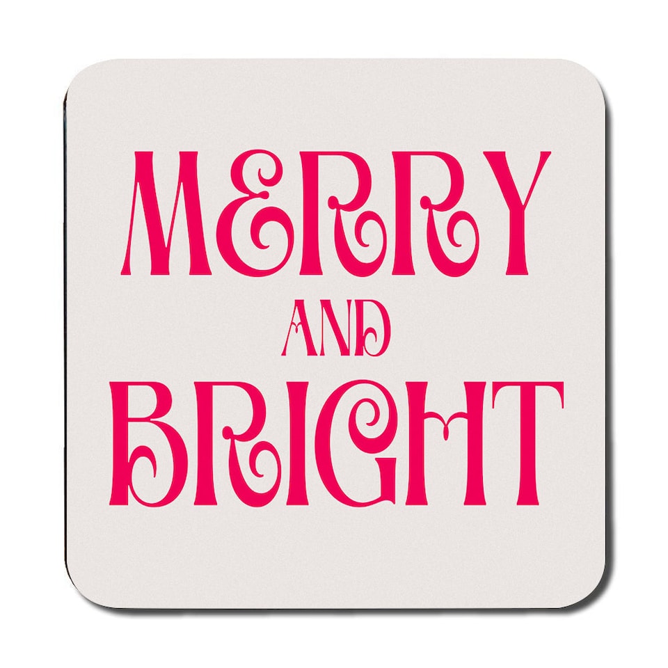 image 1 of Merry and Bright Placemats and Coaster Set for Holiday Tables