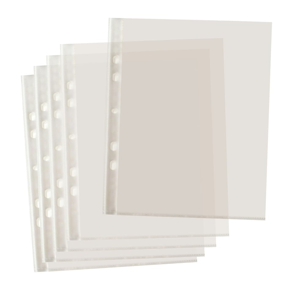 image 1 of Pack of 100 A5 Glass Clear Punched Pockets by Janrax