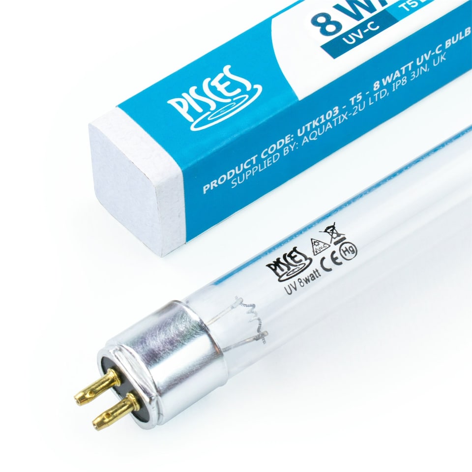 image 1 of Pisces 8w Watt T5 G8T5 Replacement UV Light 303mm Bulb for Pond Filters