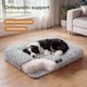 image 4 of SKYLOS Dog Bed Plush Soft Rose Velvet Non-Slip Pet Crate Keneel Mat | Grey | L | L