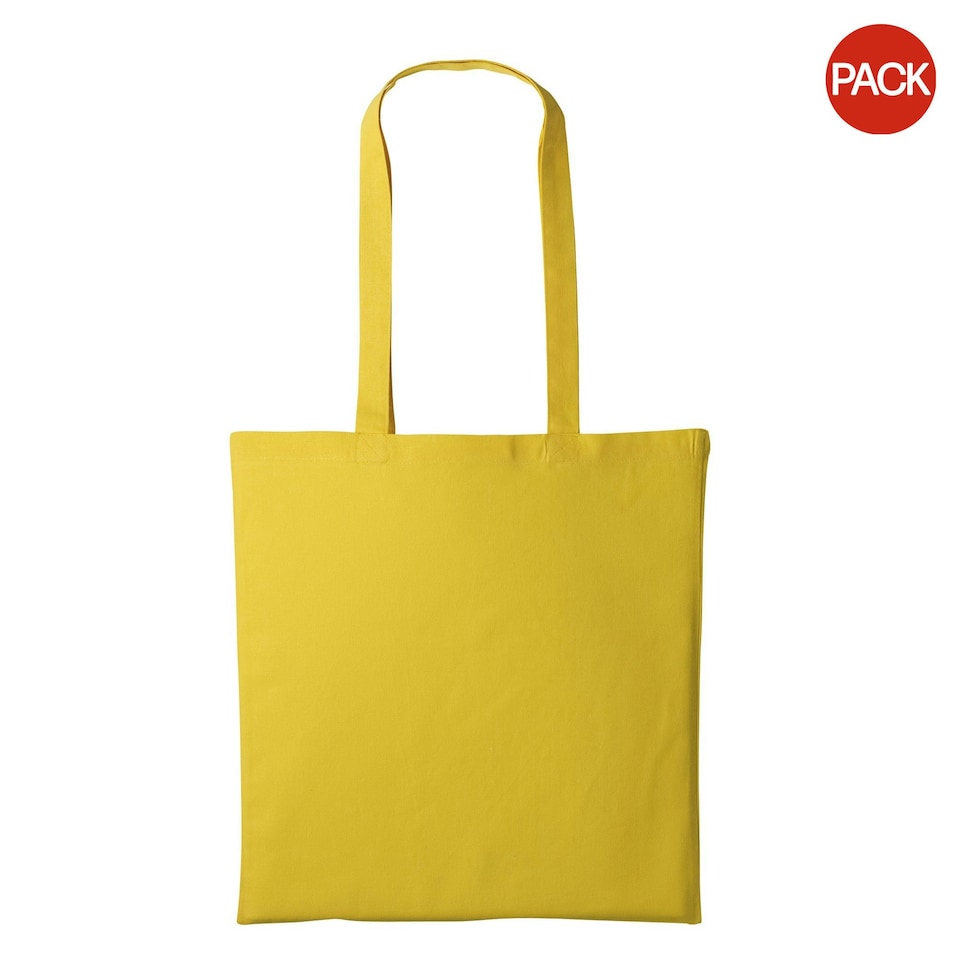 Nutshell Plain Strong Shoulder Shopper Bag (Pack of 2) - Sunflower - One Size Yellow