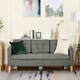 image 6 of HOMCOM Modern 3 Seater Sofa with Hidden Storage and Rubber Wood Legs, Grey