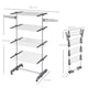 image 5 of HOMCOM 4-Tier Clothes Airer, Stainless Steel Foldable Clothes Drying Rack with Wheels and Wings, Indoor and Outdoor, Easy Assembly, 142 x 55 x 172cm, Grey