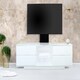 image 7 of Centurion Supports AVITUS ULTRA Gloss White Remote Friendly White Door with 4-White Drawers up to 65" Flat Screen TV Cabinet with Mounting Arm White
